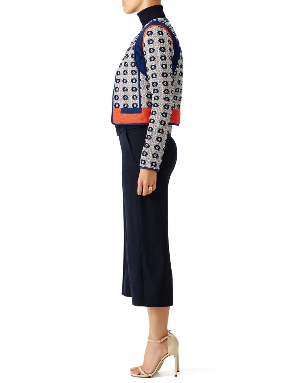 Tory Burch Rainford Daisy-Jacquard Cropped Jacket Size 6